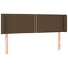 vidaXL Kopfteil mit Ohren Dunkelbraun 147x16x78/88 cm Stoff