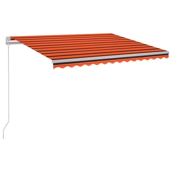 vidaXL Markise Manuell Einziehbar mit LED 300x250 cm Orange und Braun