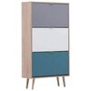 Finori Schuhschrank C-uba 42 Sonoma-Eiche und Dreifarbig