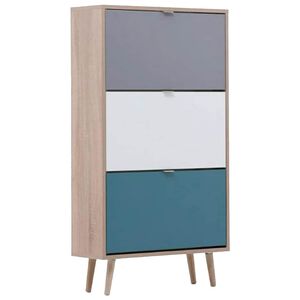 Finori Schuhschrank C-uba 42 Sonoma-Eiche und Dreifarbig