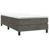 vidaXL Boxspringbett mit Matratze Dunkelgrau 100x200 cm Samt