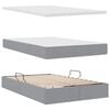 vidaXL Bett mit Stauraum und LED mit LED Hellgrau 120 x 190 cm Stoff