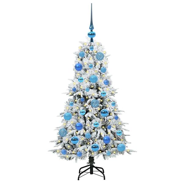 vidaXL K&uuml;nstlicher klappbarer Weihnachtsbaum Wei&szlig; 120 cm PE und PVC
