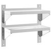 vidaXL Wandregal mit 2 B&ouml;den 50x23,5x48 cm Silbern Edelstahl