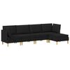 vidaXL Wohnzimmergarnitur mit Kissen mit Speicher 5 pcs Schwarz Stoff