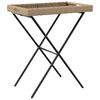 vidaXL Tabletttisch Klappbar Beige 65x40x75 cm Poly Rattan