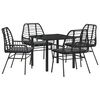 vidaXL Garten Essgruppe 5 stk. Schwarz Poly-Rattan