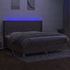 vidaXL Boxspringbett mit Matratze & LED Taupe 200x200 cm Stoff