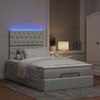 vidaXL Ottoman-Bett mit Matratzen & LEDs Hellgrau 120x200 cm Samt