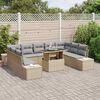 vidaXL Garten-Sofa-Set mit Kissen 10 pcs Beige und Hellgrau