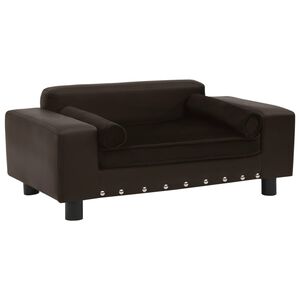 vidaXL Hundesofa Braun 81x43x31 cm Pl&uuml;sch und Kunstleder