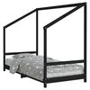 vidaXL Kinderbett Schwarz 90x200 cm Massivholz Kiefer