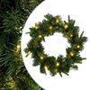 vidaXL Weihnachtskranz Gr&uuml;n &Oslash; 30 cm PVC und PE 25 LEDs