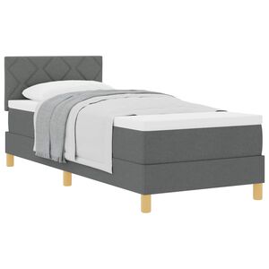 vidaXL Boxspringbett mit Kissen Dunkelgrau 80 x 200 cm Stoff