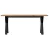 vidaXL Couchtisch Y-Gestell 110x40x45,5 cm Massivholz Kiefer Stahl