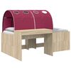 vidaXL Bettgestell mit Tunnel mit Regal 3 stk. Sonoma Eiche und Rot