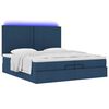 vidaXL Ottoman-Bett mit Matratzen & LEDs Blau 200x200 cm Stoff