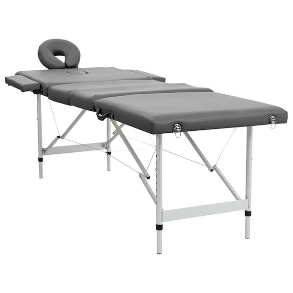 vidaXL Massagetisch mit 4 Zonen Aluminiumrahmen Anthrazit 186&times;68 cm