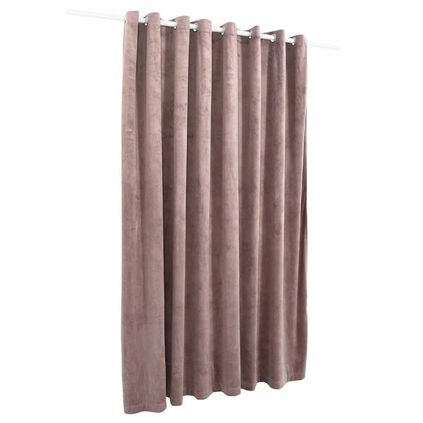 vidaXL Verdunkelungsvorhang mit Metall&ouml;sen Samt Antik-Rosa 290x245 cm