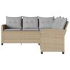 vidaXL L-f&ouml;rmiges Couchsofa mit Kissen Beige Polyrattan