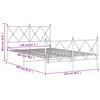 vidaXL Bettgestell mit Kopf- und Fu&szlig;teil Metall Wei&szlig; 120x200 cm