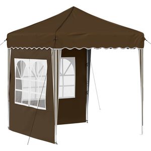 vidaXL Pop-up Partyzelt 195 x 195 x 245 cm Braun Oxford-Stoff