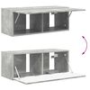vidaXL TV-Wandregal-Set Wandmontiert 4 pcs Beton Grau Holzwerkstoff