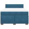 vidaXL Boxspringbett mit Matratze Dunkelblau 140x200 cm Samt