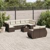 vidaXL 10-tlg. Garten-Sofagarnitur mit Kissen Braun Poly Rattan
