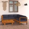 vidaXL 6-tlg. Garten-Lounge-Set mit Dunkelgrauen Auflagen Akazienholz