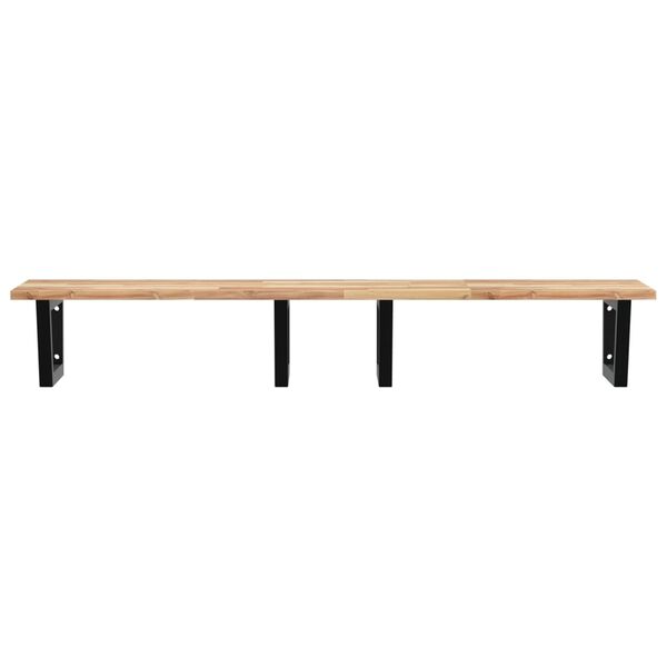 vidaXL Waschbeckenregal Wandmontage Stahl und Akazienholz