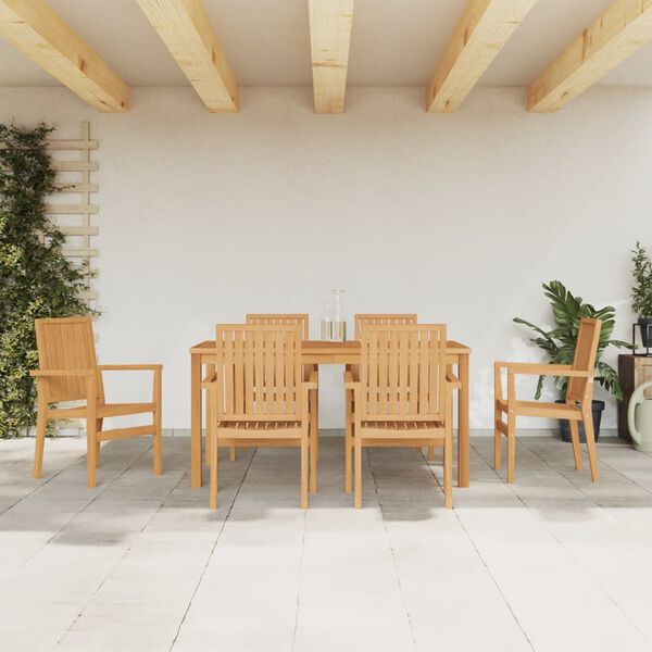 vidaXL 7-tlg. Garten-Essgruppe Massivholz Teak