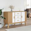 vidaXL Sideboard OLDEN Weiß und Braun 114x43x73,5 cm Massivholz Kiefer