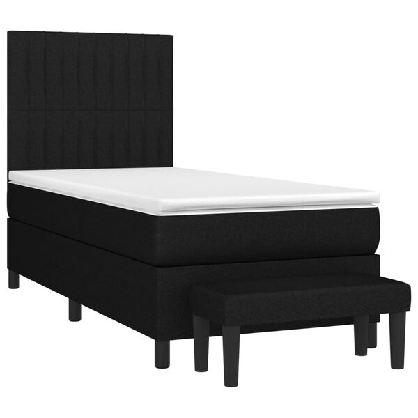 vidaXL Boxspringbett mit Matratze Schwarz 80x200 cm Stoff