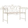 vidaXL Gartenbank 132 cm Metall Antik Weiß