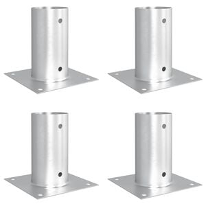 vidaXL runder Bodenanker 4 pcs Silber 15 x 15 x 15 cm Metall