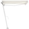 vidaXL Markise Manuell Einziehbar mit LED 300x250 cm Creme