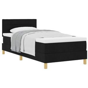 vidaXL Boxspringbett mit Matratze Schwarz 80 x 200 cm Stoff