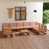 vidaXL 10-tlg. Garten-Lounge-Set Massivholz Kiefer