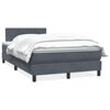 vidaXL Boxspringbett mit Matratze Dunkelgrau 120x210 cm Samt