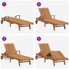 vidaXL Sonnenliege mit Kissen 1-Person 2 pcs Braun Massivholz Teak