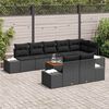 vidaXL Gartensofa-set mit Kissen 9 pcs Schwarz Poly-Rattan