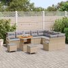 vidaXL Garten-Sofa-Set mit Kissen 12 pcs Beige Poly Rattan