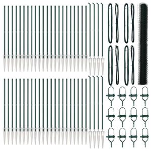 vidaXL Zaunpfosten Gr&uuml;n 100 x 1,5 m (36 mm Maschenweite) Stahl und PVC