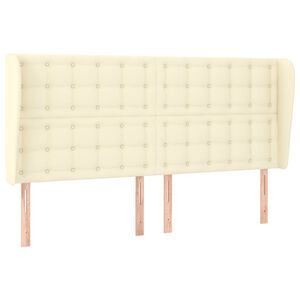 vidaXL Kopfteil mit Ohren Creme 183x23x118/128 cm Kunstleder
