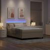 vidaXL LED Boxspringbett Hellgrau und Wei&szlig; 140 x 190 cm Cordstoff