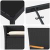 vidaXL Garten Essgruppe mit Kissen 9 pcs Schwarz Poly-Rattan