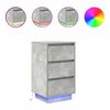 vidaXL Nachttisch mit LED-Leuchten Betongrau 38x34x65 cm