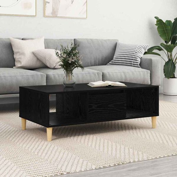 vidaXL Couchtisch Schwarz Eichen-Optik 102 x 55 x 35 cm Holzwerkstoff