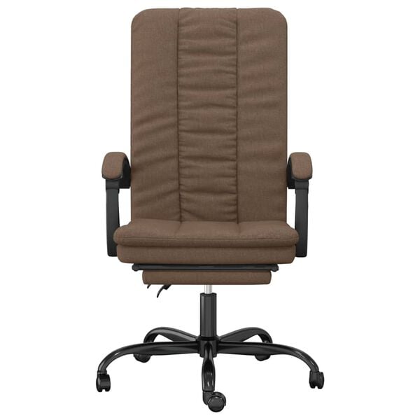 vidaXL Bürostuhl mit Liegefunktion Braun Stoff